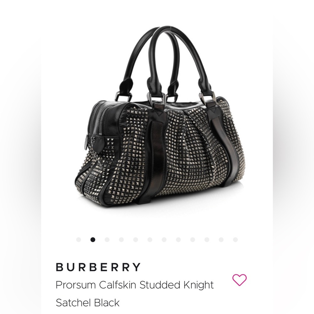 Prorsum Calfskin Studded Knight Satchel Black